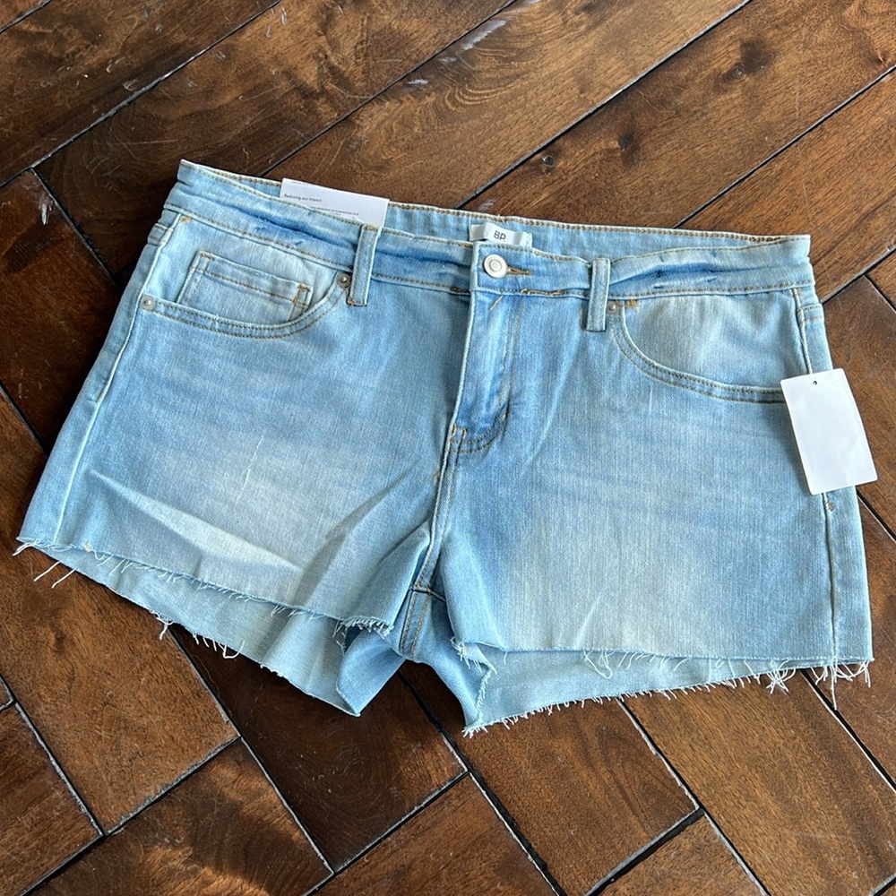 Designer Be Responsible faded light wash stretch low rise shorts
